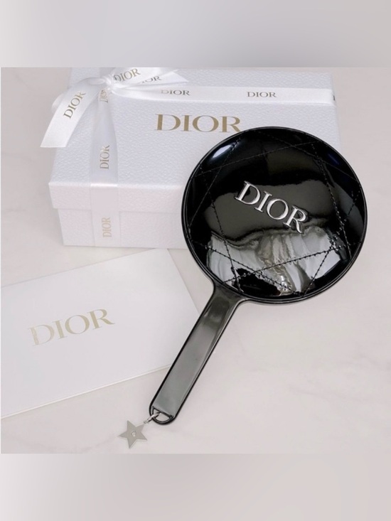 Dior Accessories - Dior Black Patent Cannage Hand Mirror